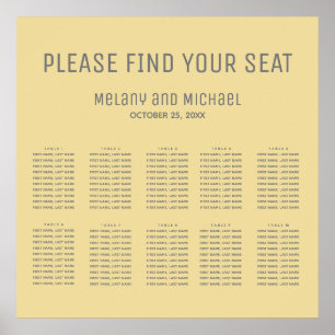 Poster Simples e elegante tendência minimalista amarelo-m