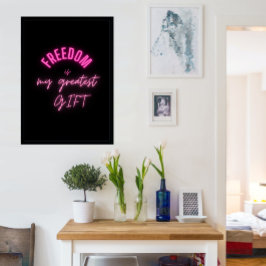 Poster Simples e Motivacional com tipografia rosa neon