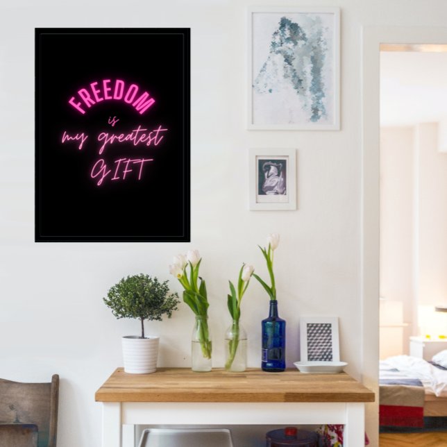 Poster Simples e Motivacional com tipografia rosa neon (Criador carregado)