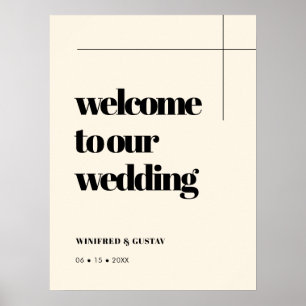Poster Simples Elegante & Chic Weding Cream