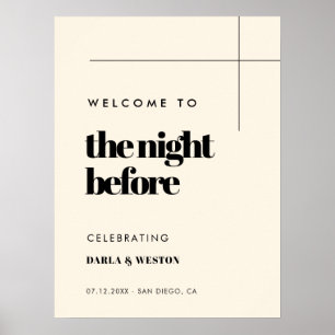 Poster Simples, elegante & chique Bem-vindo à noite anter