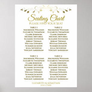 Poster Simples Elegante Dourado 4 Gráfico de Casamento de