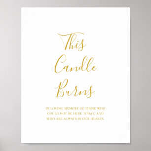Poster Simples Elegante Dourado Esta Vela Queima Sinal De
