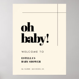 Poster Simples elegante e chic Oh Baby Welcome