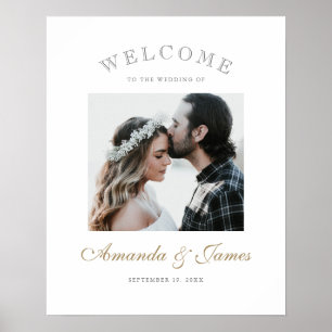 Poster Simples Elegante Moderno Foto Bem-Vindo Casamento