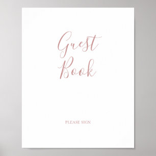 Poster Simples Elegante - Rosa Dourado Sinal de Livro de 