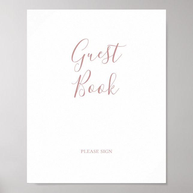 Poster Simples Elegante - Rosa Dourado Sinal de Livro de  (Frente)