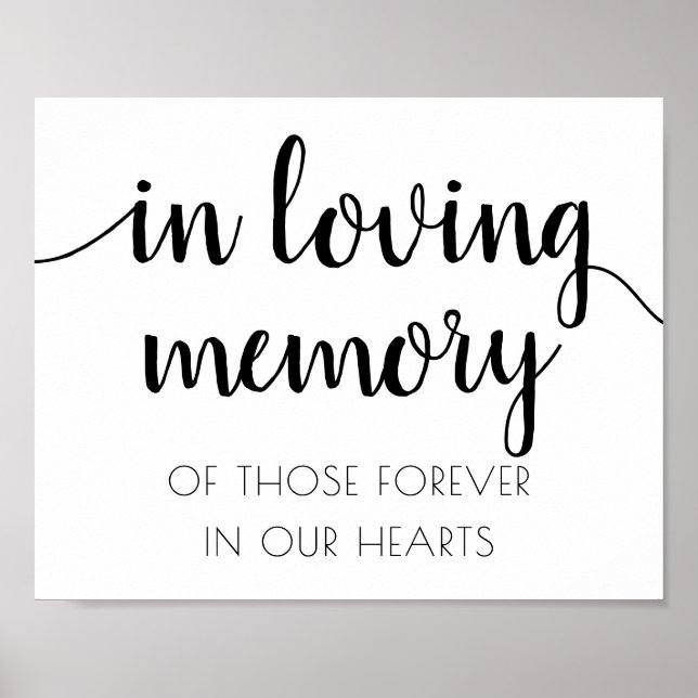 Poster Simples Em Memória Amorosa | Memorial de Letra Pre (Frente)