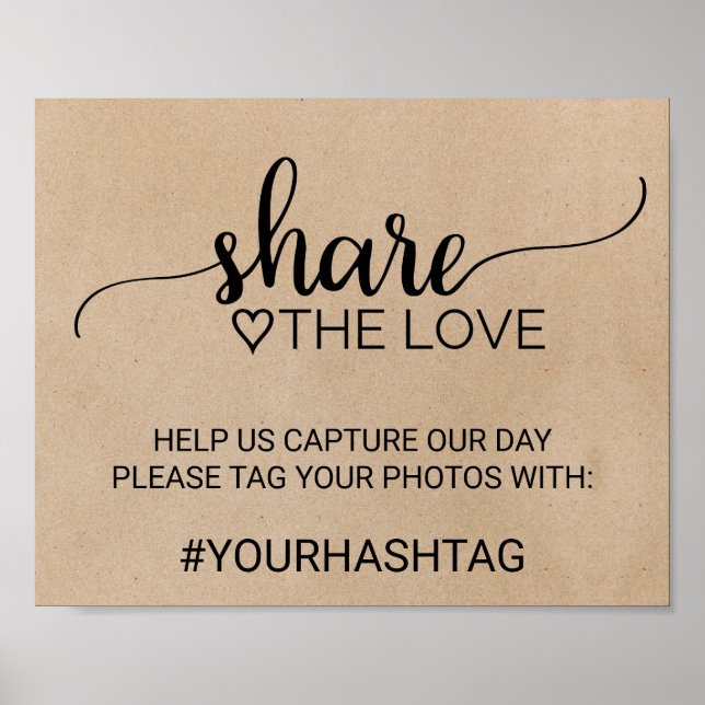 Poster Simples Faux Kraft Calliografia Compartilha O Sina (Frente)