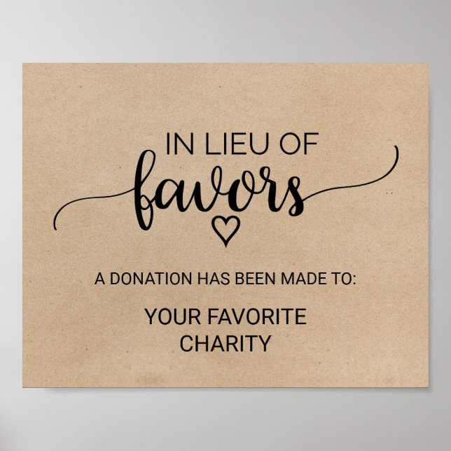 Poster Simples Faux Kraft Em Vez Do Sinal De Favor (Frente)