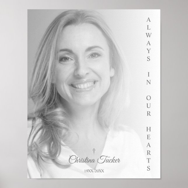 Poster Simples Foto em Preto e Branco para Recordar Entes (Frente)