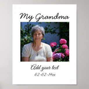 Poster simples foto mínima colorida meu texto para avó an