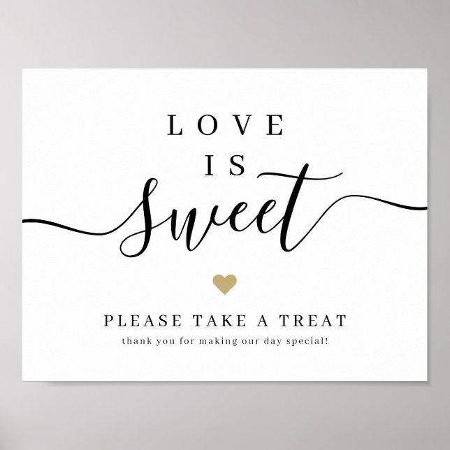 Poster Simples guião elegante. Amor de casamento é doce s (Frente)