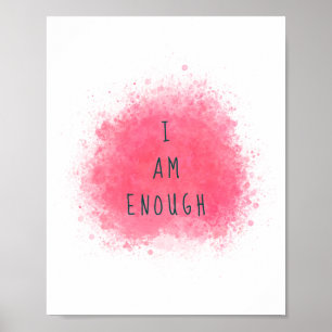 Poster Simples Inspiração I Am Suficiente Citação de 