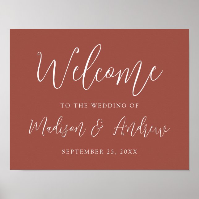 Poster Simples Letreiro de Boas-Vindas de Casamento em Ru (Frente)