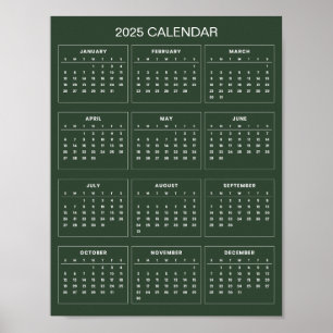 Poster Simples, mas Elegante Calendário 2025   