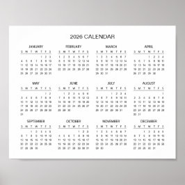 Poster Simples, mas Elegante Calendário 2026 | 