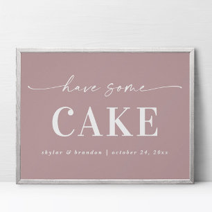 Poster Simples Mauve Tem Algum Sinal De Casamento De Bolo