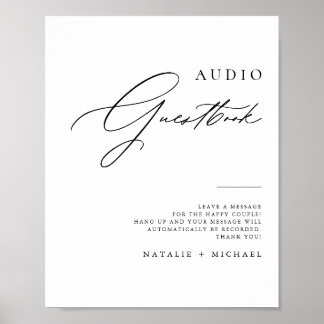 Poster Simples Mínimo de Sinalização de Guestbook Telefôn