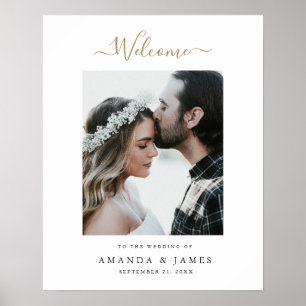 Poster Simples Moderno Dourado Personalizado com Foto Boa