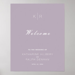 Poster Simples Moderno Dusty Casamento Lilac Bem-vindo