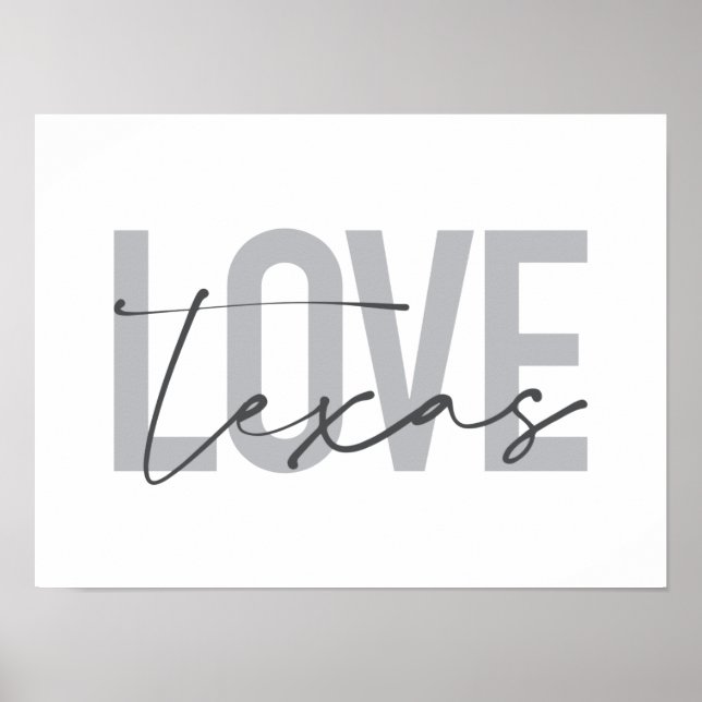 Poster Simples, moderno, urbano, legal design Love Texas (Frente)