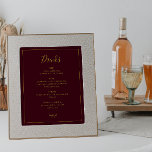 Poster Simples Natal Elegante | Sinal de menu Bebidas Ver<br><div class="desc">Este simples Natal elegante | o cardápio de bebidas vermelhas é perfeito para o seu casamento no inverno moderno minimalista. A clássica caligrafia de luxo de ouro, junto com o tradicional fundo vermelho, tudo junto com um quadro mínimo, é certamente para completar a vibração colorida que você está procurando. Você...</div>