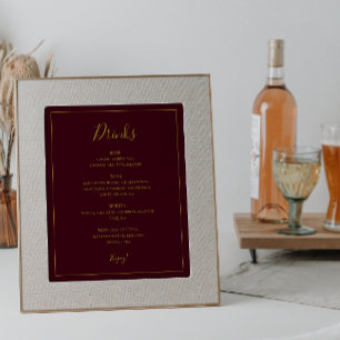 Poster Simples Natal Elegante Sinal de menu Bebidas Ver