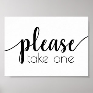 Poster Simples Por Favor Pegue Um   Script Preto Qualquer