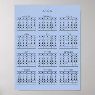 Poster Simples, porém Elegante Calendário 2025   