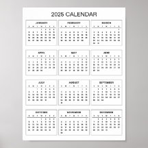Simples, porém Elegante Calendário 2025 | 