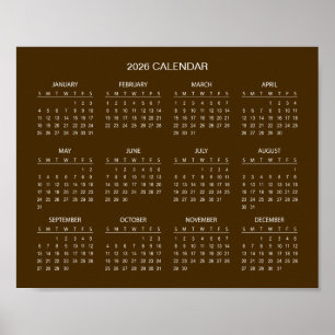 Poster Simples, porém Elegante Calendário 2026   