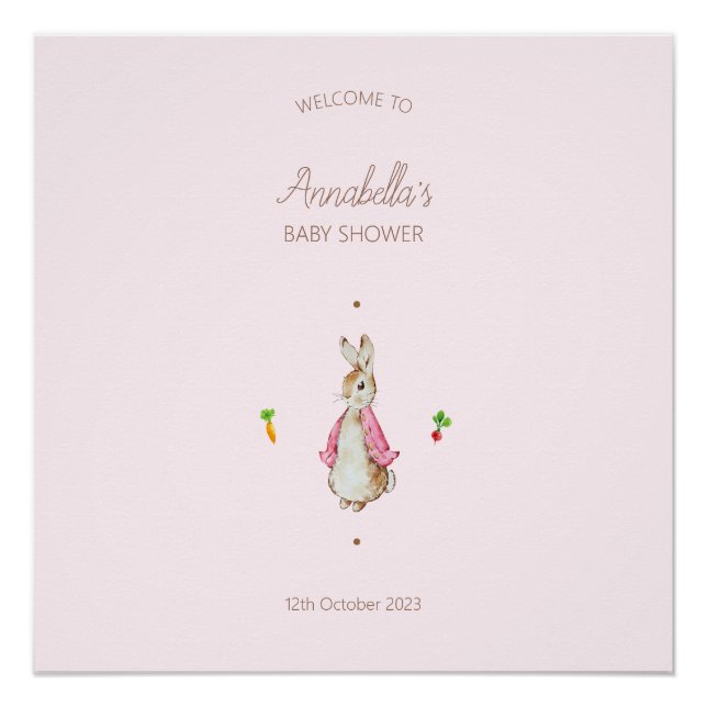 Póster Simples rosa Peter o Rabbit (Frente)