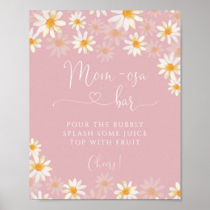 Poster Simples Rustic Daisy Mãe-Osa Bar