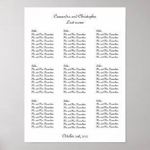 Poster Simples script mesa de casamento elegante