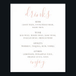 Poster Simples script rosa. Bar de bebidas alcoólicas<br><div class="desc">Simples roteiro rosa para casamento bebe bar. Adequado para aniversário,  aniversário e qualquer outra festa. Entre em contato comigo se precisar de itens adicionais.</div>