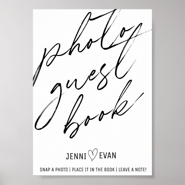 Poster Simples Símbolo de Casamento do Livro de Convidado (Frente)