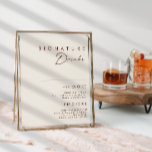 Poster Simples Sinal das Bebidas Naturais da Assinatura d<br><div class="desc">Este simples sinal de bebida de assinatura do Desert Natural é exatamente o que você está procurando para completar o seu casamento de boho russo moderno. Perfeito para uma vibração ocidental minimalista ou para uma sensação boêmica retrorreflectora. O mínimo de canela escura realmente pop com este fundo de outono. Você...</div>