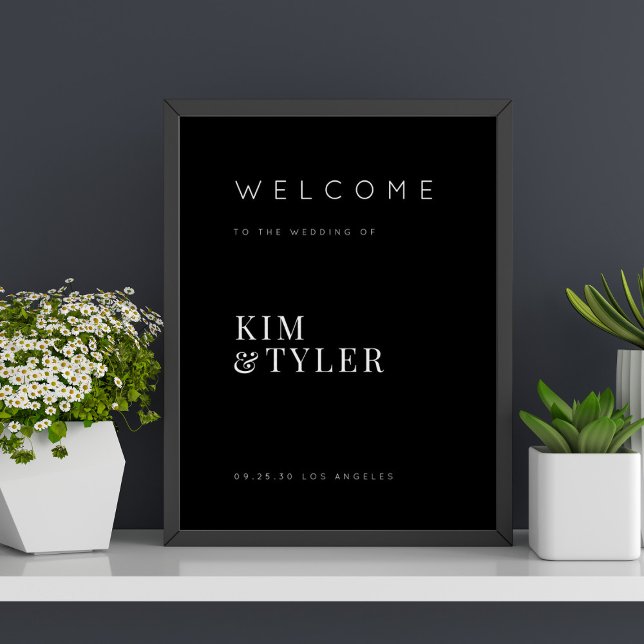 Poster Simples sinal de boas-vindas ao casamento minimali (Criador carregado)