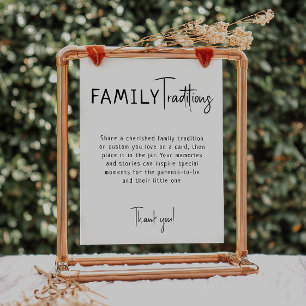 Poster Simples Sinal de Tradições Familiares Neutra Moder
