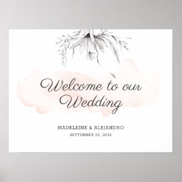 Poster Simples sinal romântico de boas-vindas ao casament