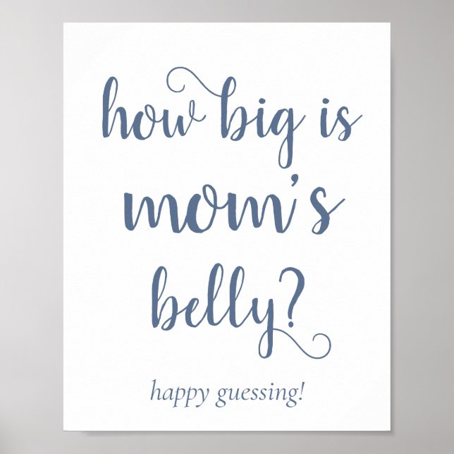 Poster Simples Slate Mommys Belly | Dusty Blue Guasing (Frente)