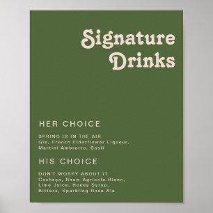 Poster Simples Vibrações Retrô   Bebidas com Sabor de Oli