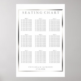 Póster Simplesmente Prateado e Branco - Gráfico de 9 Asse