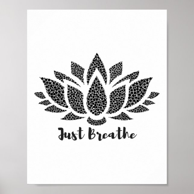 Poster Simplesmente Respire, Flor de Lótus, Yoga  (Frente)