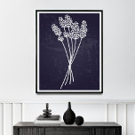 Poster Simplicidade no Desenho da Flor da Linha Branca Bl<br><div class="desc">Esse desenho minimalista,  branco solteiro,  de uma flor sobre fundo azul é uma sutil,  mas sofisticada adição a qualquer espaço. Seu fundo azul sereno e traço intrincado,  em solteiro,  adiciona um toque de elegância natural às suas paredes. É perfeito para aqueles que apreciam designs simples e limpos.</div>