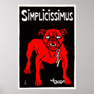 Poster Simplicissimus - desenhos animados do cão do