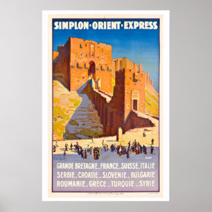 Poster Simplon Orient Express Viagem de Trem Vintage