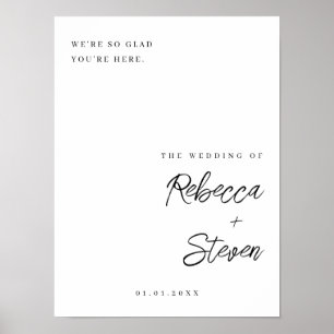 Poster Simply Elegant Wedding Welcome Sign