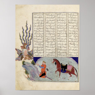 Poster Simurgh oferece Zal, pai de Roustem